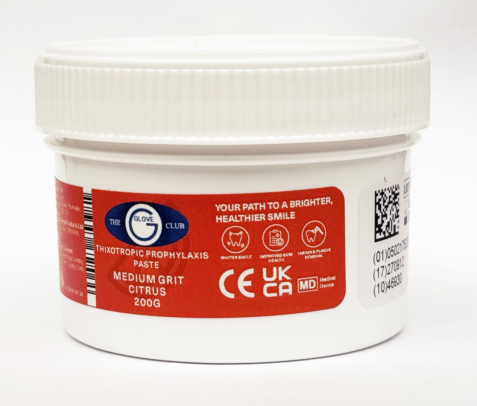 Glove Club Ltd Prophy Paste Thixotropic Citrus 200gram Medium Grit Pink Teeth Polishing Cleaning Stain Removal