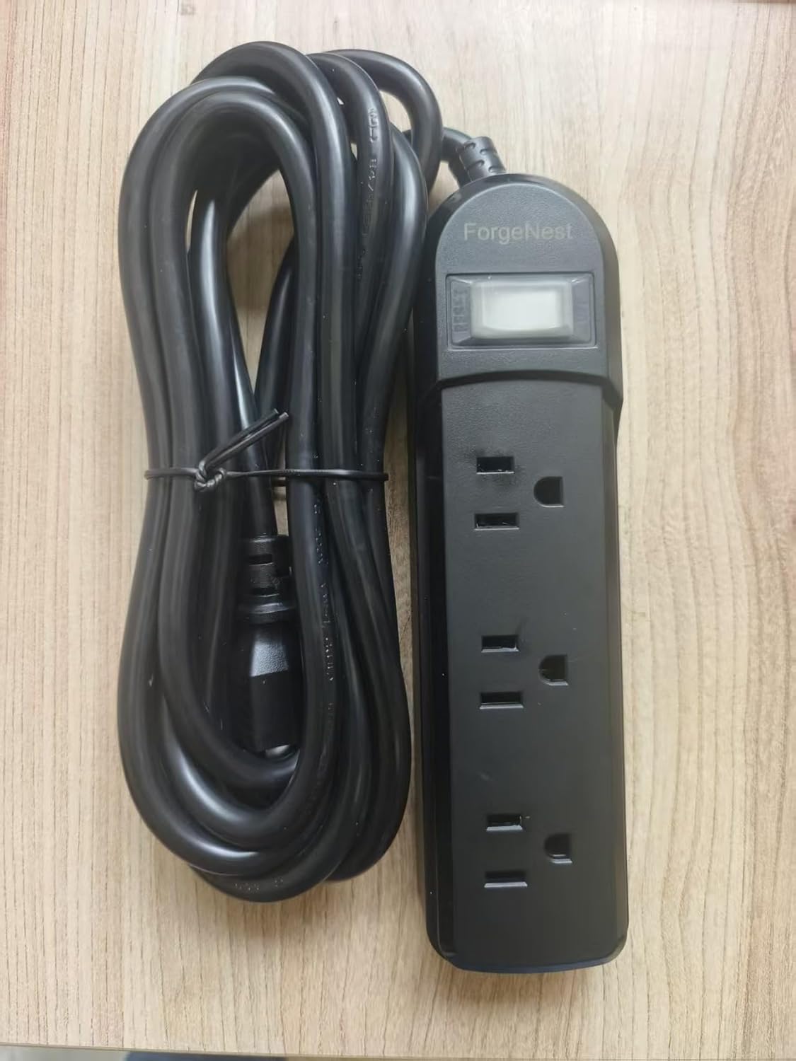 ForgeNest Outdoor Power Strip with 3AC Outlets, IPX6 Waterproof Surge Protector, Safety Lock Design and ETL-Certified Cables, 6FT Extension Cord for Home, Garden, and Commercial Use