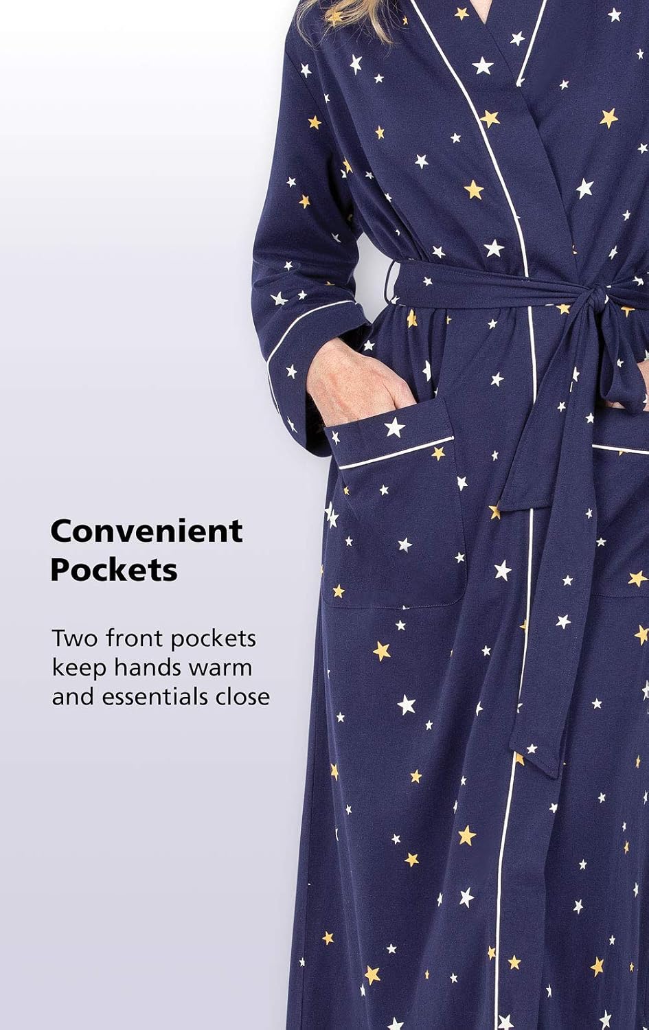 PajamaGram Women's Robe Soft Comfy - Women Bathrobes, Navy, X-Small/Small / 2-8 - Image 4