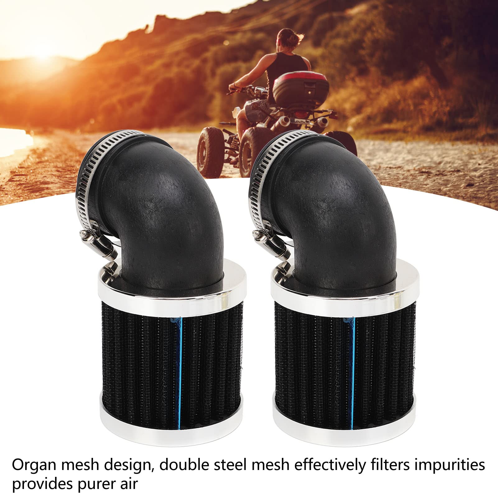 Tunejoy Motorrad Luftfilter 42mm - Doppelschicht Filter Für 2-Takt Moped & Roller