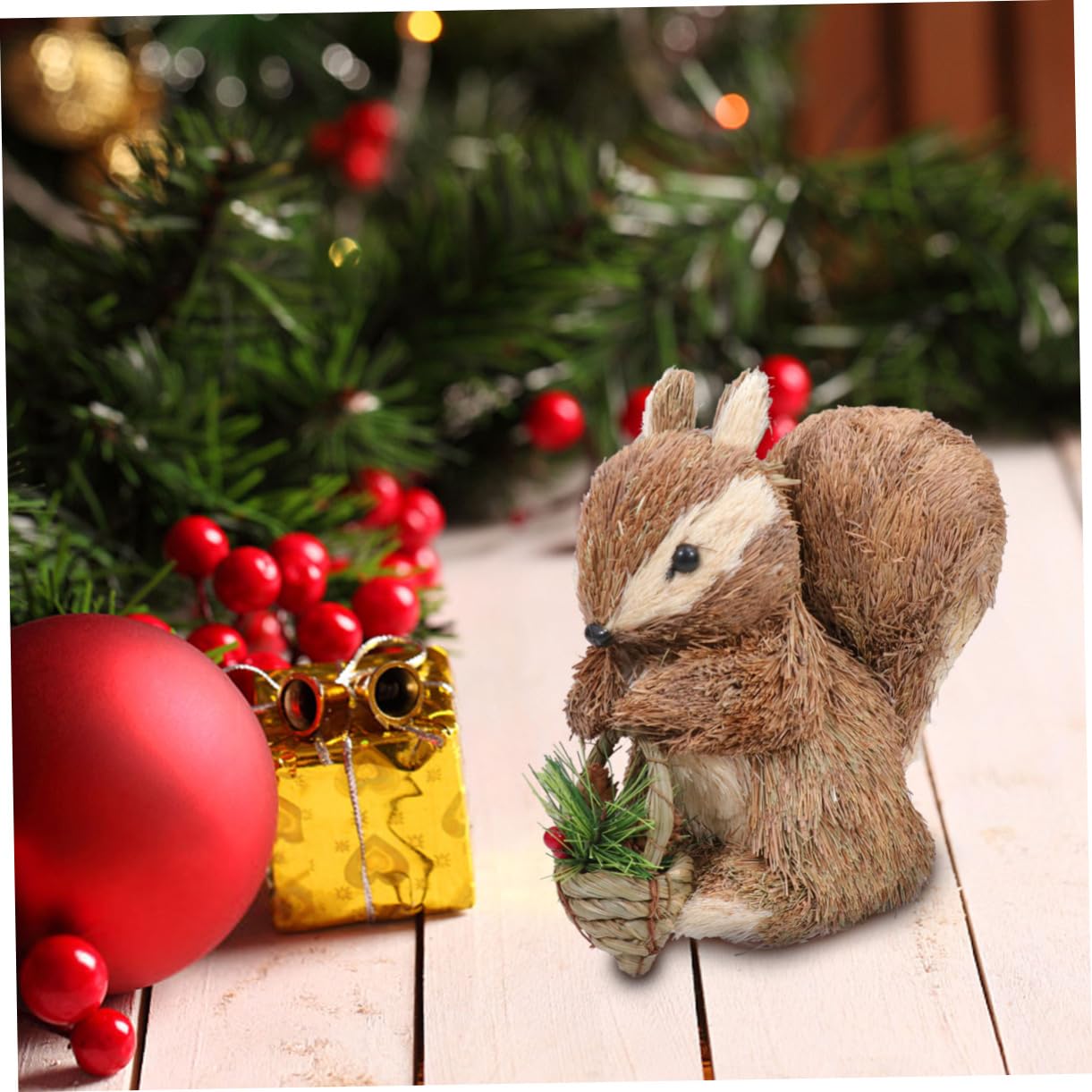 BESPORTBLE 2pièces Écureuil Décoratif pour Noël Ornamental Squirrel Figurine pour Décor De Maison Et De Fête