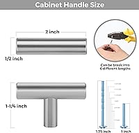 Vista 11 de 5 Pack Matte Black Cabinet Knobs - Kitchen Cabinet Knobs Black Cabinet Pulls for Kitchen Cabinet Drawer Stainless Steel Dresser Knobs for Cabinet