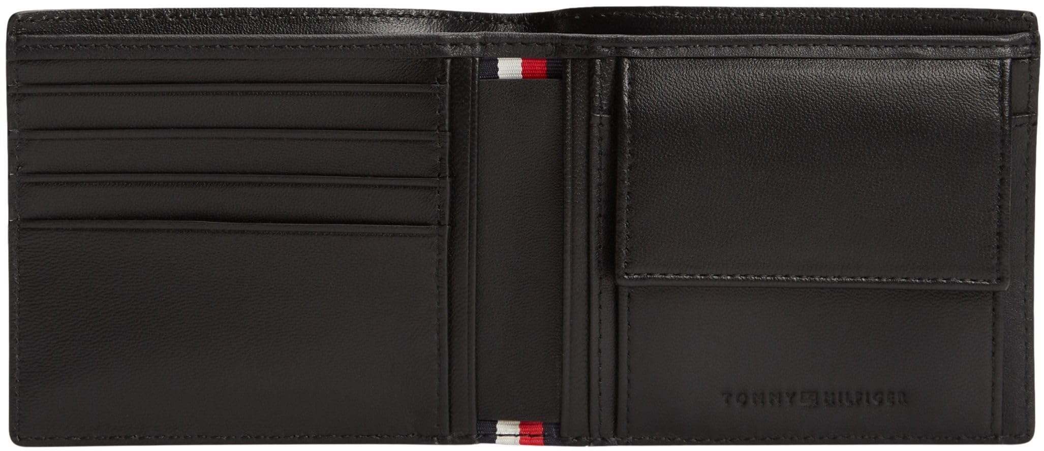 Tommy Hilfiger Herren Geldbeutel Emboss and Coin aus Leder, Schwarz (Black), Einheitsgröße