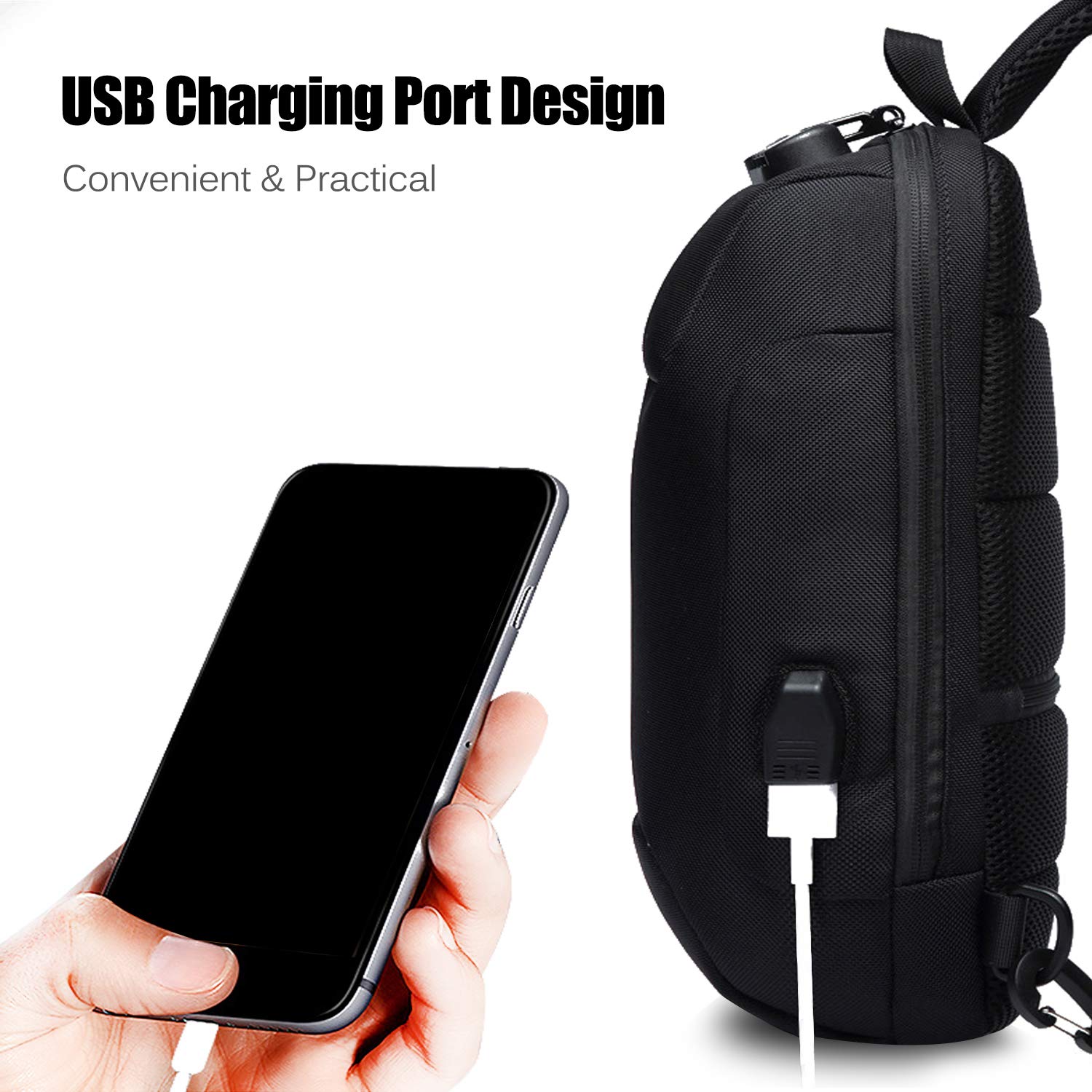 ADITAM Borsa a tracolla antifurto Borsa a tracolla da uomo nuova adatta per tablet da 10,5 pollici Borsa da petto da donna con porta di ricarica USB Borsa a tracolla per ciclismo Campeggio Equitazione