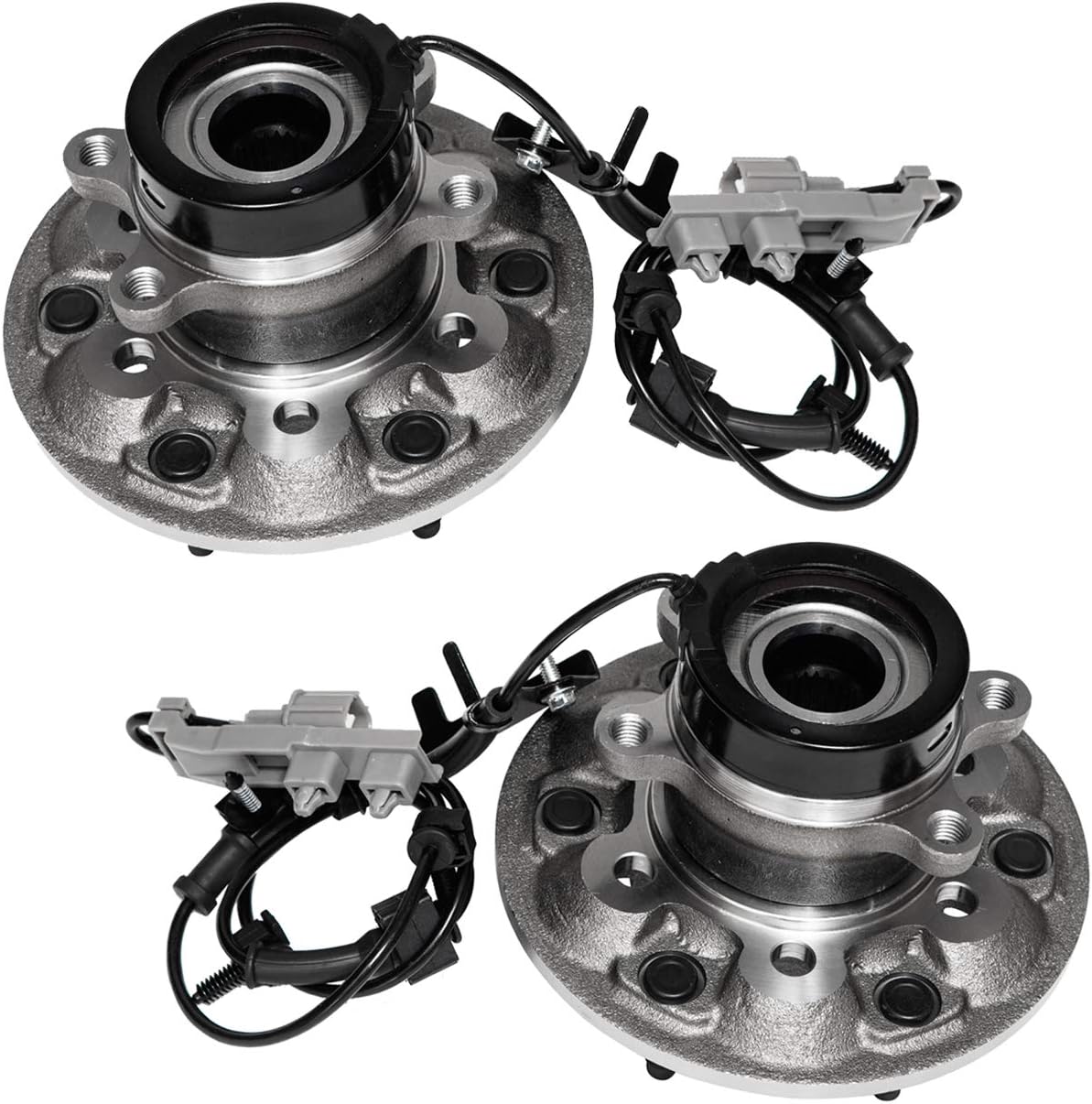 TUCAREST 515110 + 515111 (for 4WD Only) Front Wheel Bearing and Hub Assembly Compatible with 2004-2008 Chevy Colorado, G-MC Canyon /2006 is-uzu i-350, 2007-2008 i-370 [4WD 4x4;6-Stud Hub W/ABS]