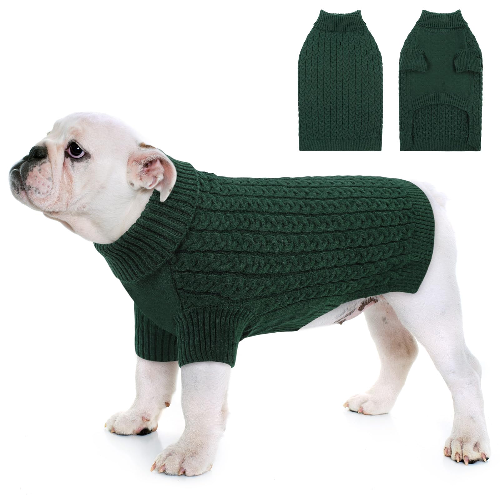 CITÉTOILE Maglione per Cani di Taglia Piccola, Media e Grande, Maglione per Cani Lavorato a Maglia Caldo Invernale, Cappotto per Cani Maglione a Maglia a Collo Alto per Bassotto, Bulldog Francese ecc
