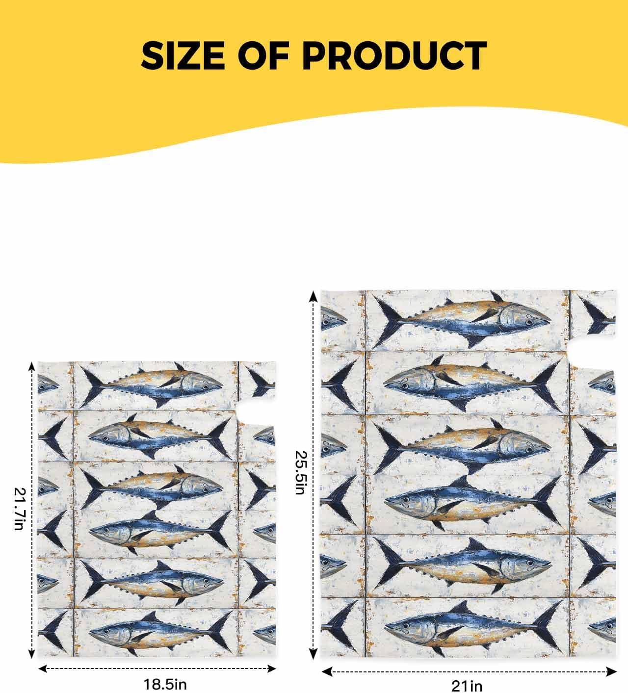 White Navy Blue Fish Mailbox Covers Magnetic Standard Size, Retro Animals Summer Coastal Decorative Post Letter Numbers Box Wrap Decoration Covers Small Accessories for Garden Yard Outdoor Décor