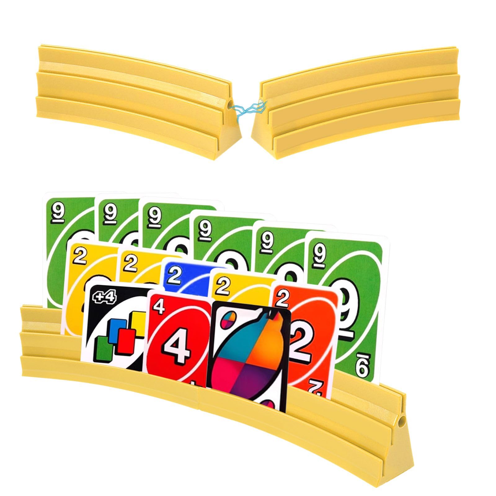 Gatphy Porte-cartes à jouer - 3 rampes - Empilable avec montage magnétique - Pour célébrations, personnes âgées, enfants - Arthrite - 2 jaunes Gatphy Porte-cartes à jouer - 3 rampes - Empilable avec montage magnétique - Pour célébrations, personnes âgées, enfants - Arthrite - 2 jaunes