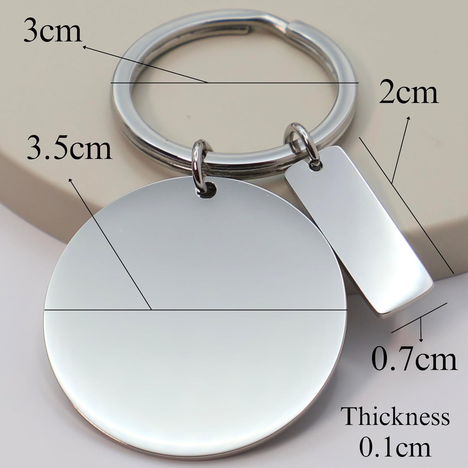 Custom Logo or Text Keychain – Double-Sided Engraved Silver Keychain with Personalized Name Charm – Your Message on Front & Back – Unique Corporate Gift for Employees, Realtor, Men & Women - Image 6