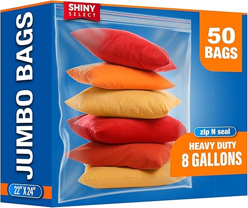 Miniatura 10 de 10 unidades Tamaño gigante 8 galones  Gran bolsa resellable con cremallera superior para almacenamiento  Tamaño XL para ropa de temporada, mantas,