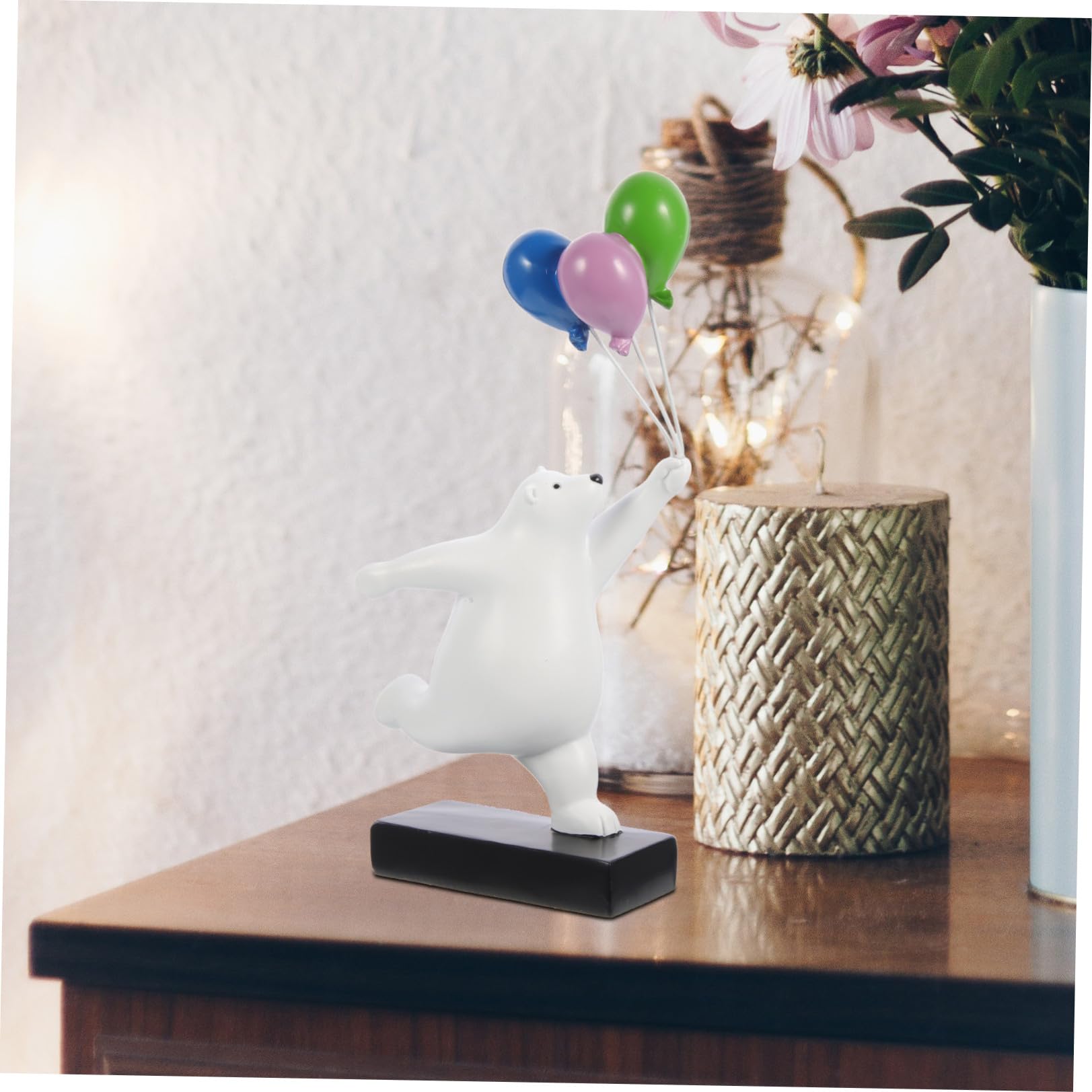 Operitacx Scultura Orso in Resina a Forma di Orso Palloncino per Decorazione da Tavolo e Ornamento per Casa Ufficio Stile Cartone Animato Vivace