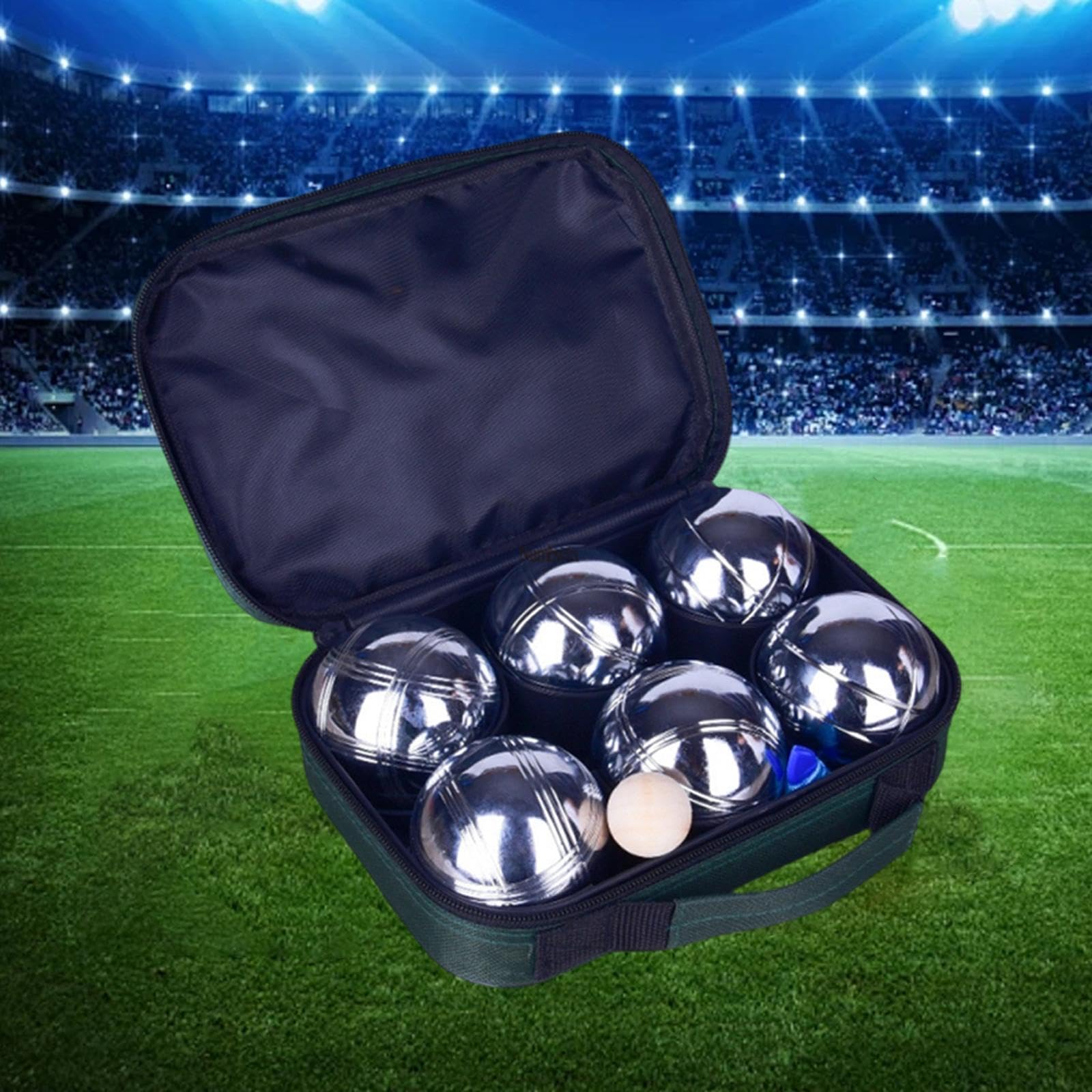 8 Piezas Bocce Bolas Juego Boules con Bolsa Portátil Bolas Metálicas Resistentes para Actividades Recreativas Adecuado para Fiestas Escuela