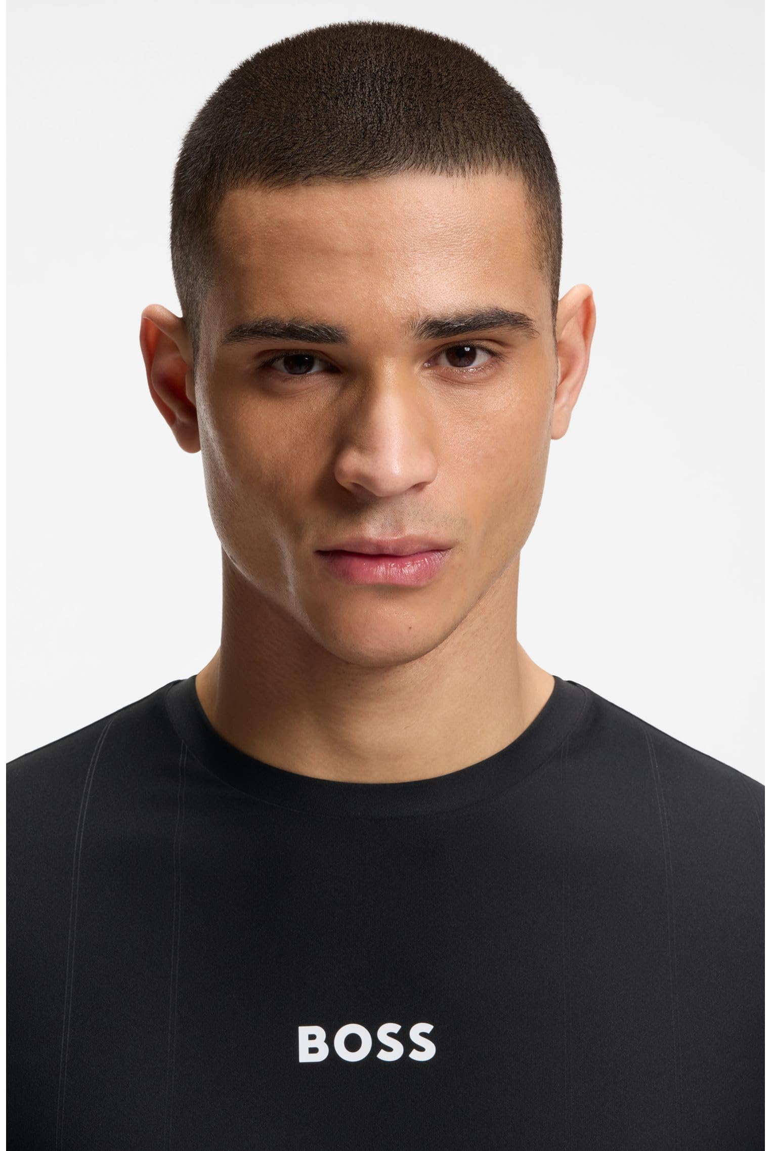 Active Slim-fit T-Shirt Mit Jacquard-Streifen Und Logo-Print