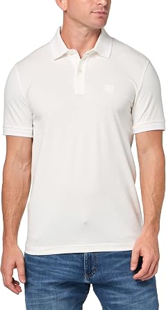 BOSS Mens Square Patch Logo Slim Fit Cotton Polo Shirt