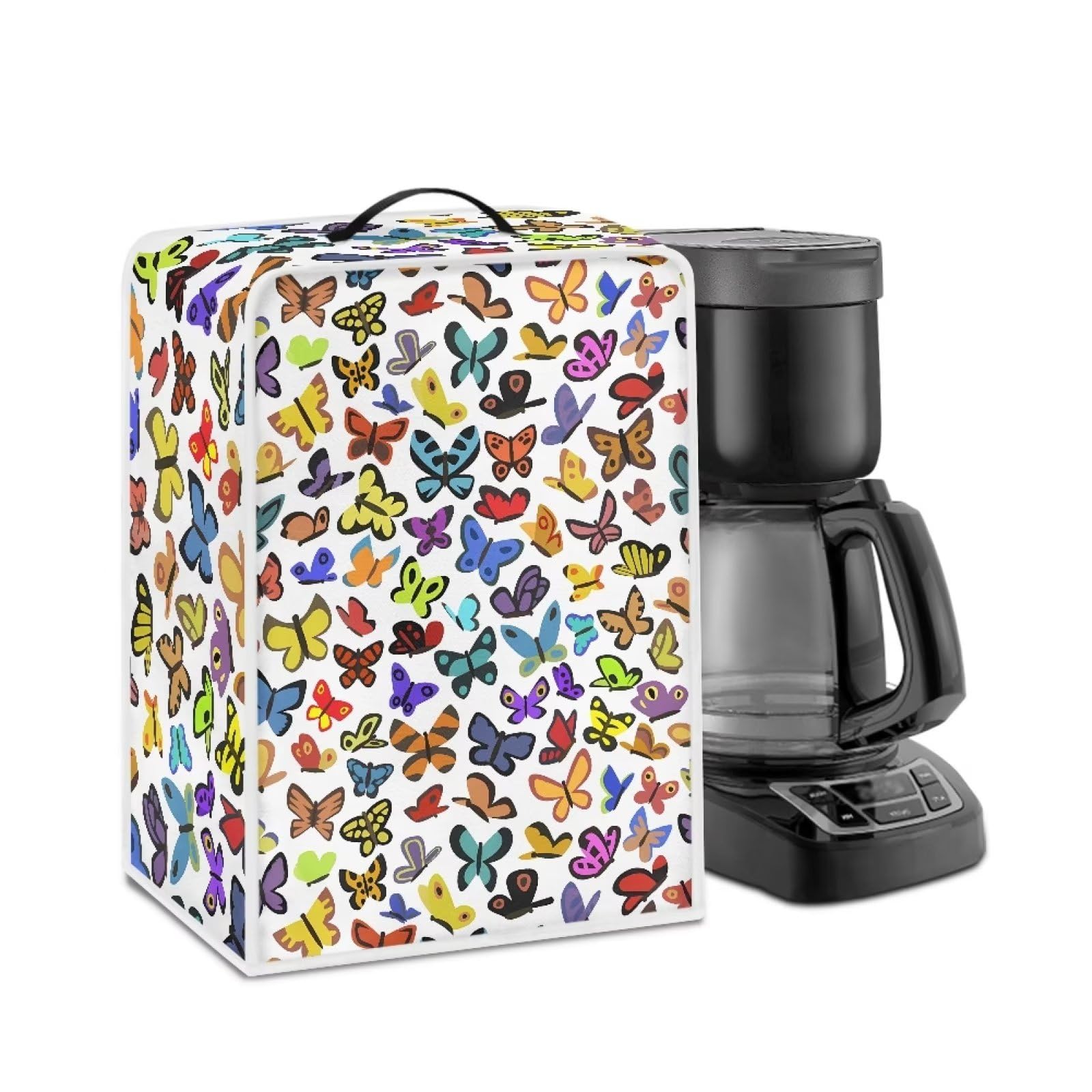 NETILGEN Coffee Maker Dust Cover Durable Coffee Machine Dustproof Cover Kitchen Appliances Protector Easy Clean Dustproof Fingerprint Protection Gift for Mom Wife Friends, Colorful Butterfly โ image 1