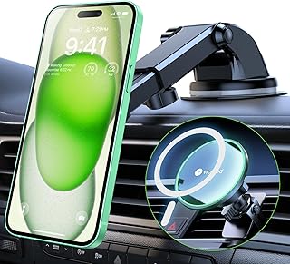 VICSEED for MagSafe Car Mount Dash - [8lbs Powerful Magnets][Long Arm Adjustable] Magnetic Phone Holder for Car Phone Mount for Car 3 in 1 Car Phone Holders for iPhone 15/14/13/12 All Phones