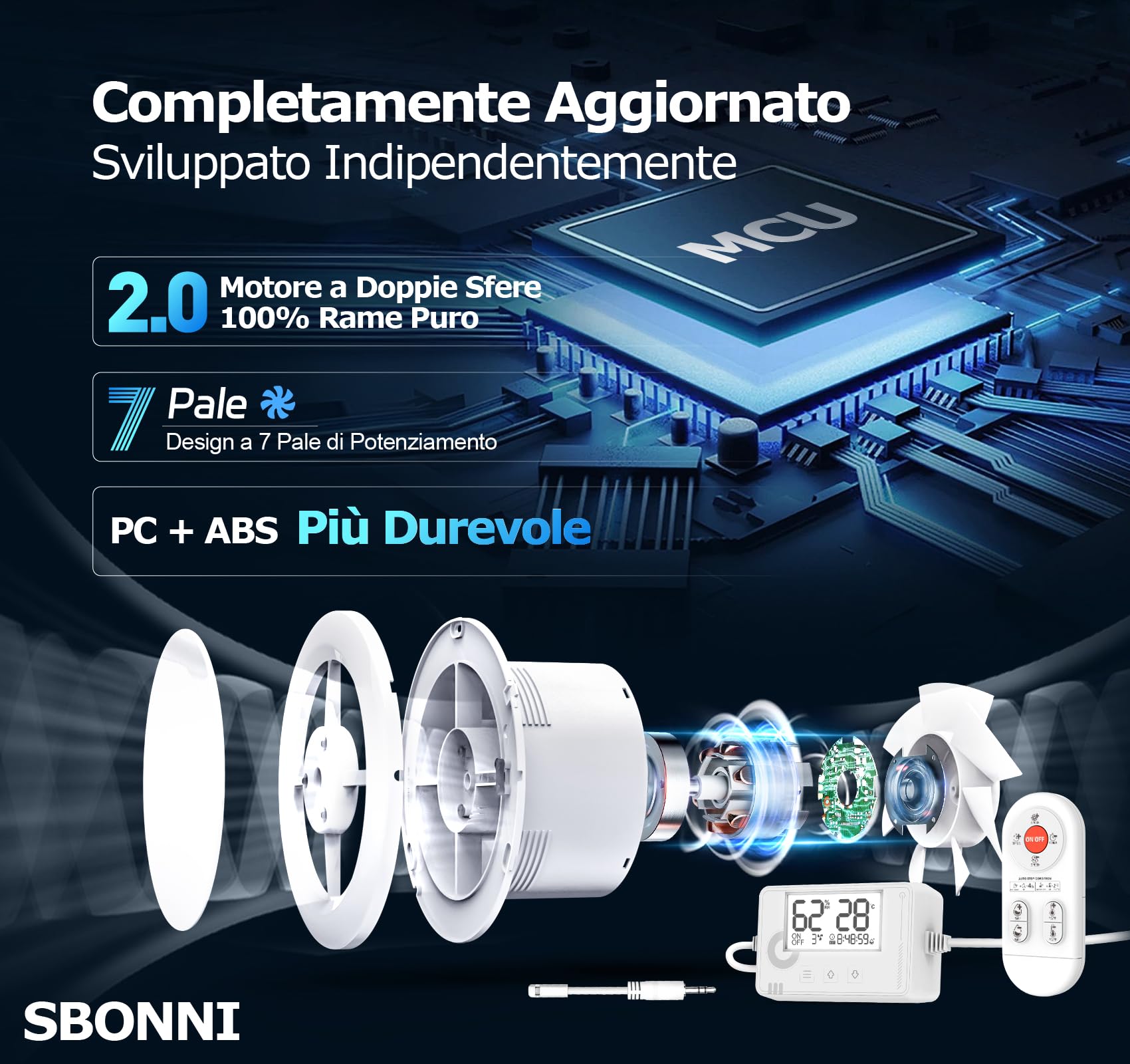 Aspiratore Bagno 100mm 3 Velocità, Ventola Aspirazione con Sensore di Umidità Temperatura Timer Telecomando, Silenzioso Potente Ventilatore Bagno Cucina Cantina, Estrattore Aria P109