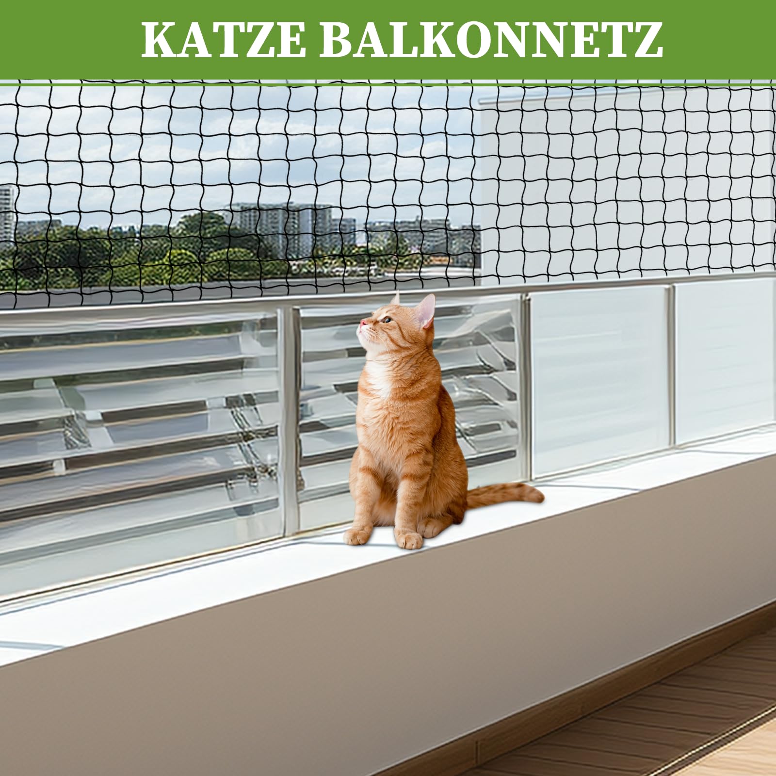 15m x 15m Vogelschutznetz, Vogelnetz mit 2.5cm Feinmaschig für Gartennetz, Teichnetz als Katzennetz für Balkon, UV-beständig Obstbäumenetz Laubnetz mit 6 Bodenanker