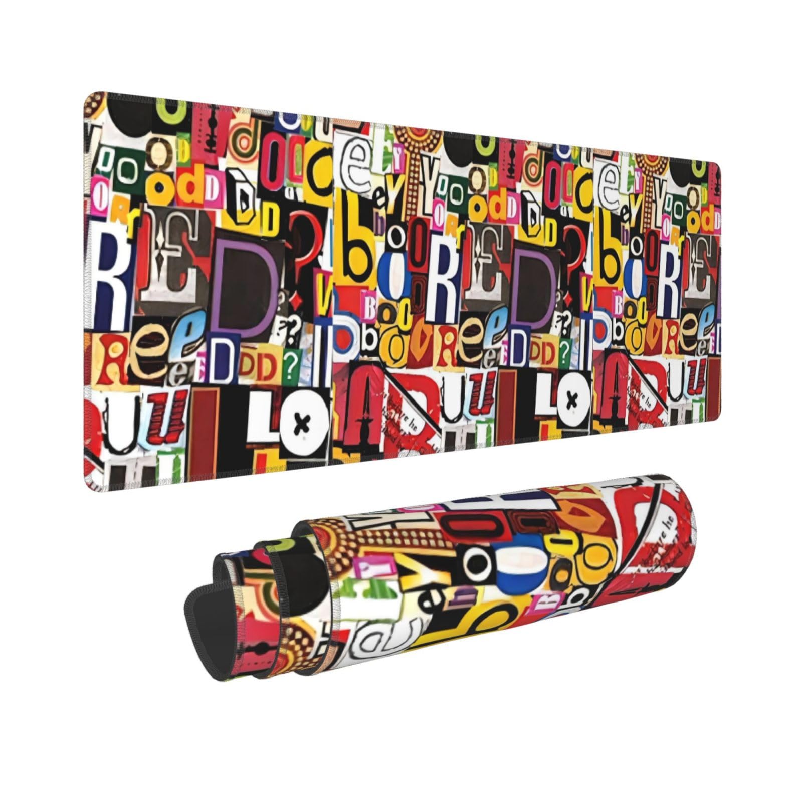 Letter and Number Desktop pad, 11.8x31.5 inch Long Keyboard pad, 3mm Anti Slip Base, fit for Home Office Work