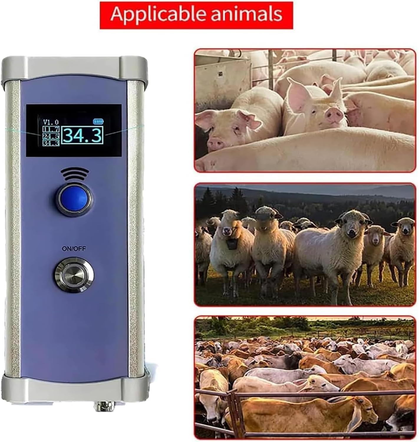 Tester de Medición de Grasa Dorsal de Cerdos, Medidor Veterinario de Grosor de Grasa Preciso, para Granjas, Hogares y Ganado