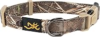 Browning Classic Performance Webbing Dog Collar - Adjustable Locking Buckle, Reflective Stitching, Realtree MAX-7 Camo, Medium