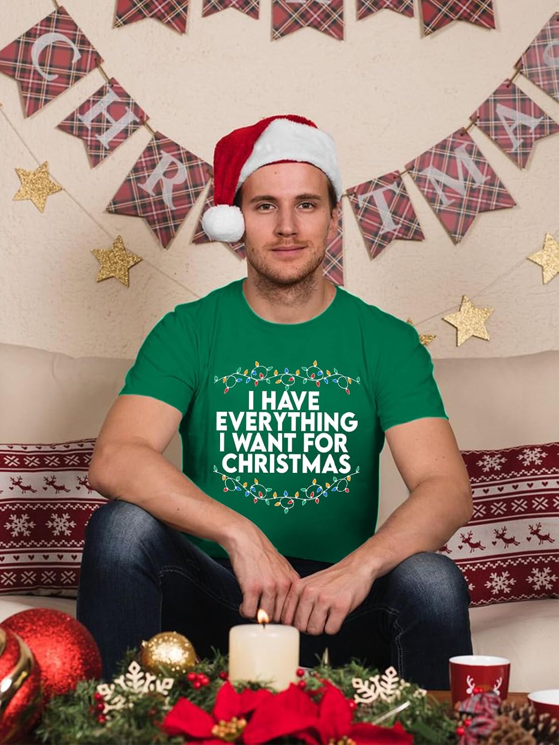 Christmas Couples Shirts His and Her Matching Xmas Outfits Funny Christmas Family Pajamas Short Sleeve Tees Top - Image 3