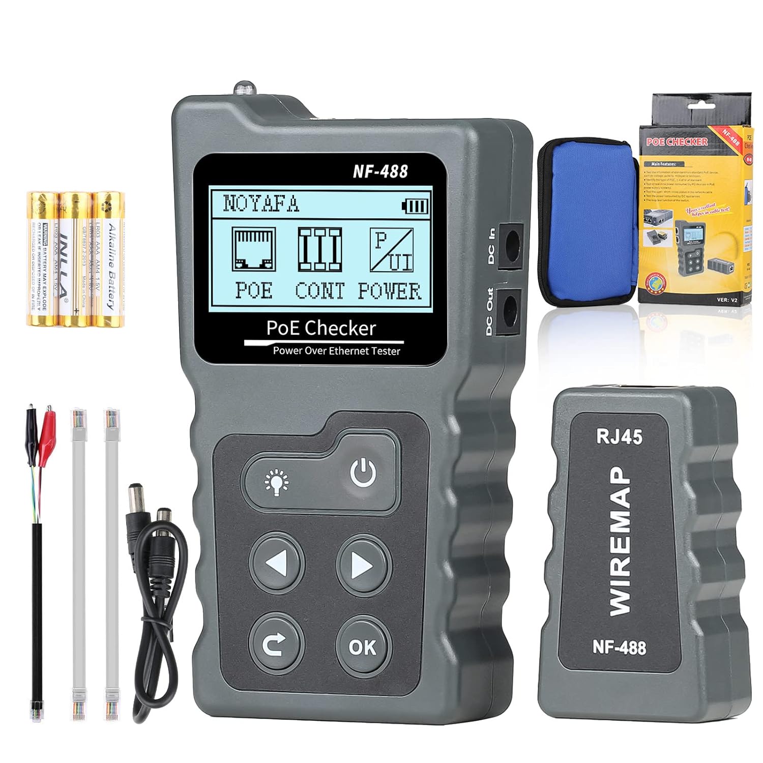 RJ45 Network Cable Tester, VXSCAN Multifunction Poe Cable