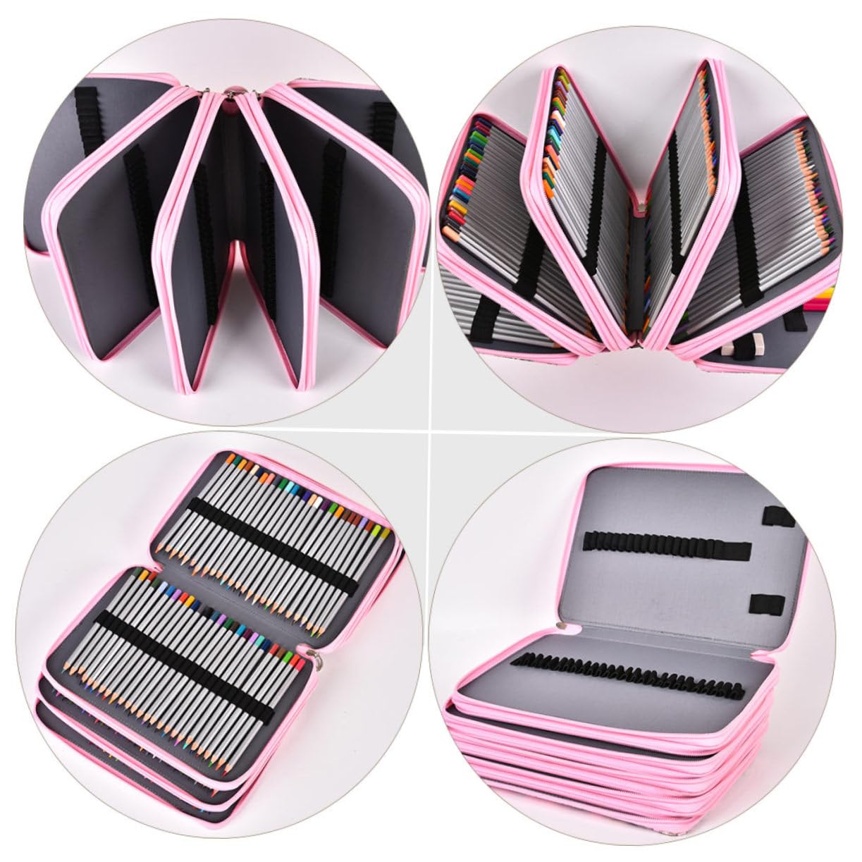 VILLCASE Astuccio Portapenne da Scomparti Manico Astuccio Portamatite per Cancelleria Design Cerniera Pratico e Resistente