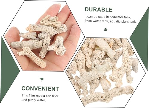 Miniatura 5 de Ipetboom Filtro de coral triturado para acuario para pecera de agua dulce Ph, 17.64 oz de material de filtración de medios de cerámica bio estanque