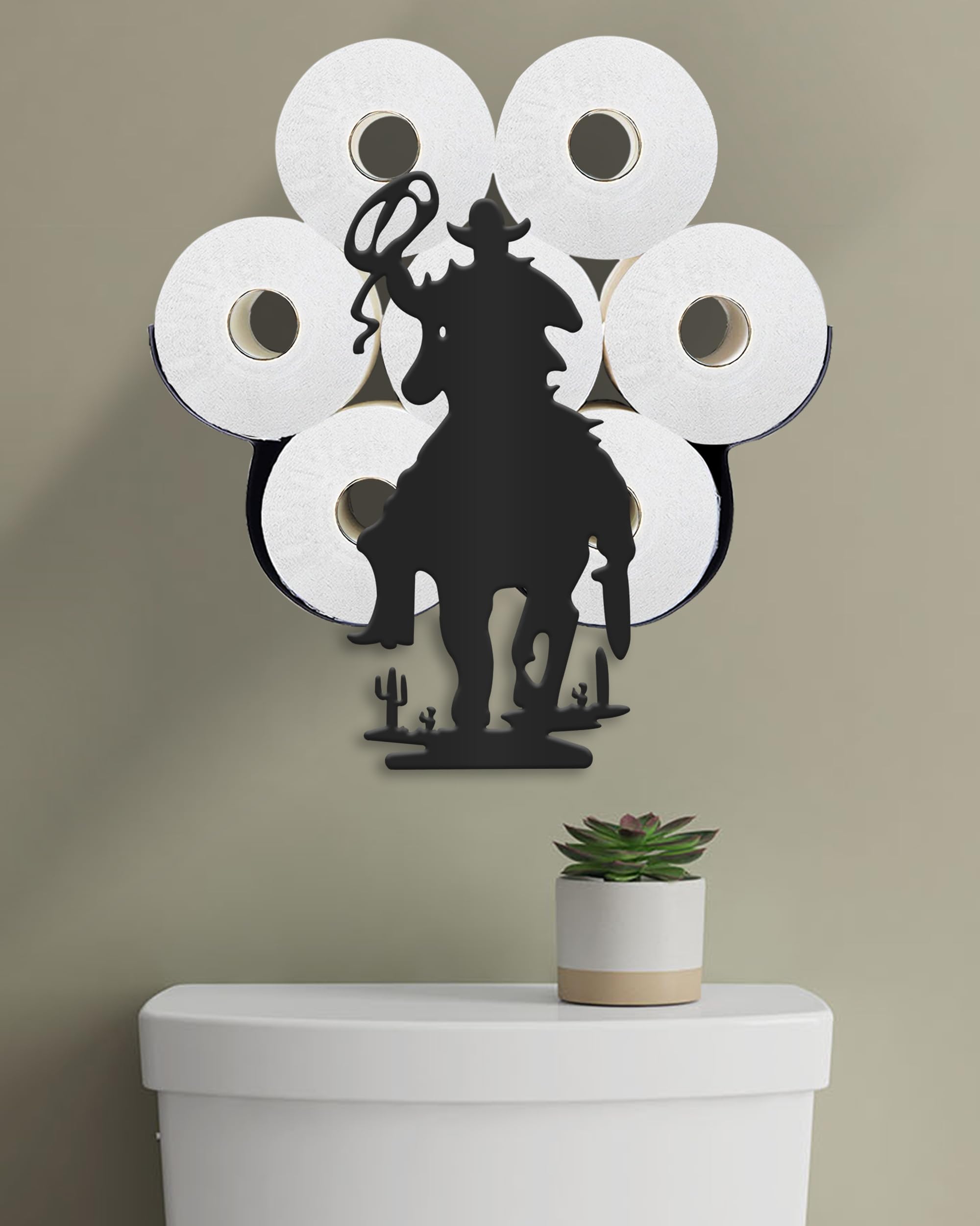Wigag Cowboy Toilet Paper Holder, Western Wall Mounted Toilet Paper Storage — image 1