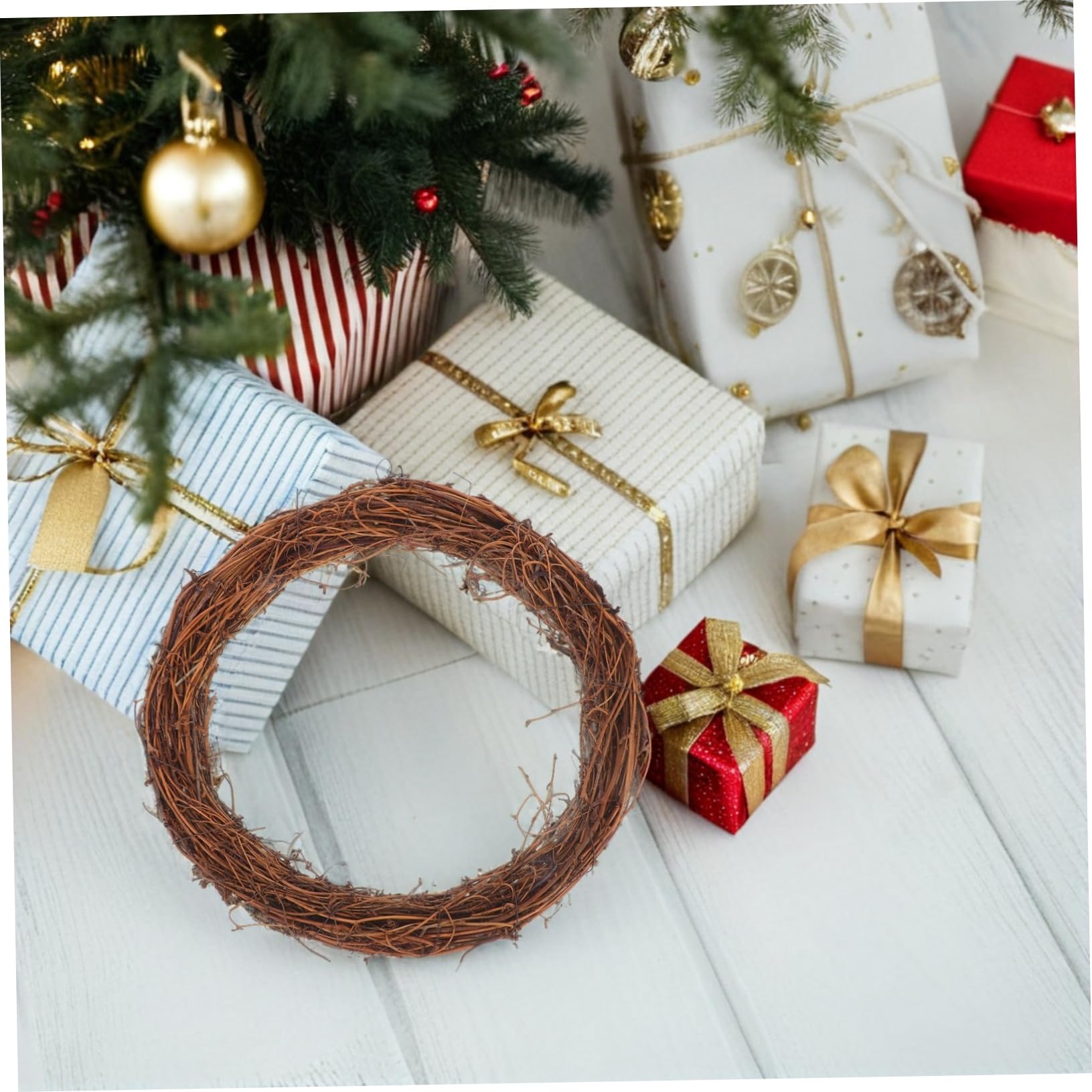 6piezas De Ratán Natural De Anillo De para Puerta De Entrada Decoración De Ratán para Manualidades Decoración De Hogar Boda Fiesta Invierno