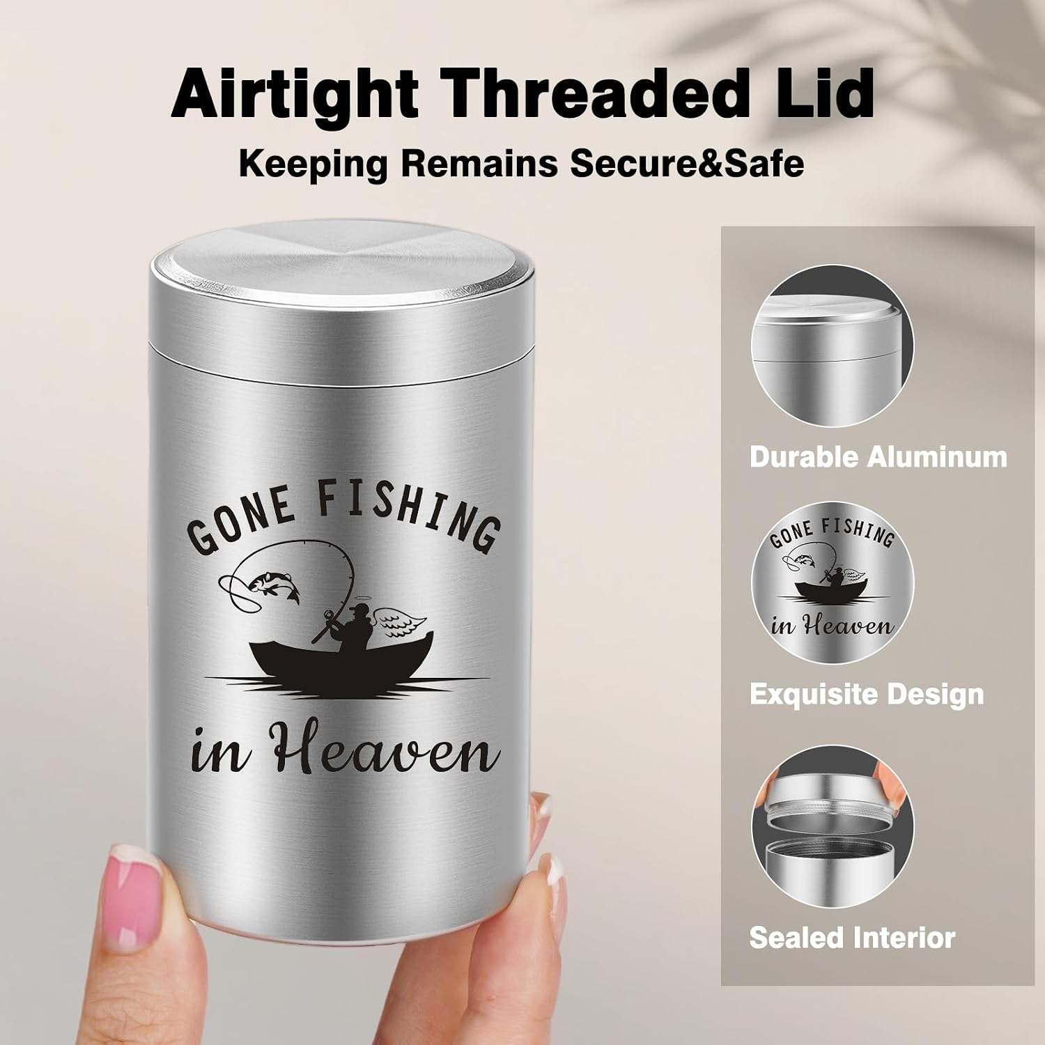 SOITIS Small Urns for Human Ashes 3.54" Aluminum Mini Urns for Human Ashes