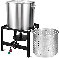 Vista 10 de OT18 Freidora Profunda de Propano con Olla de Freidora Profunda Cuadrada de 18Qt – Olla de Aluminio de Alta Calidad con Canasta Coladora para Freír