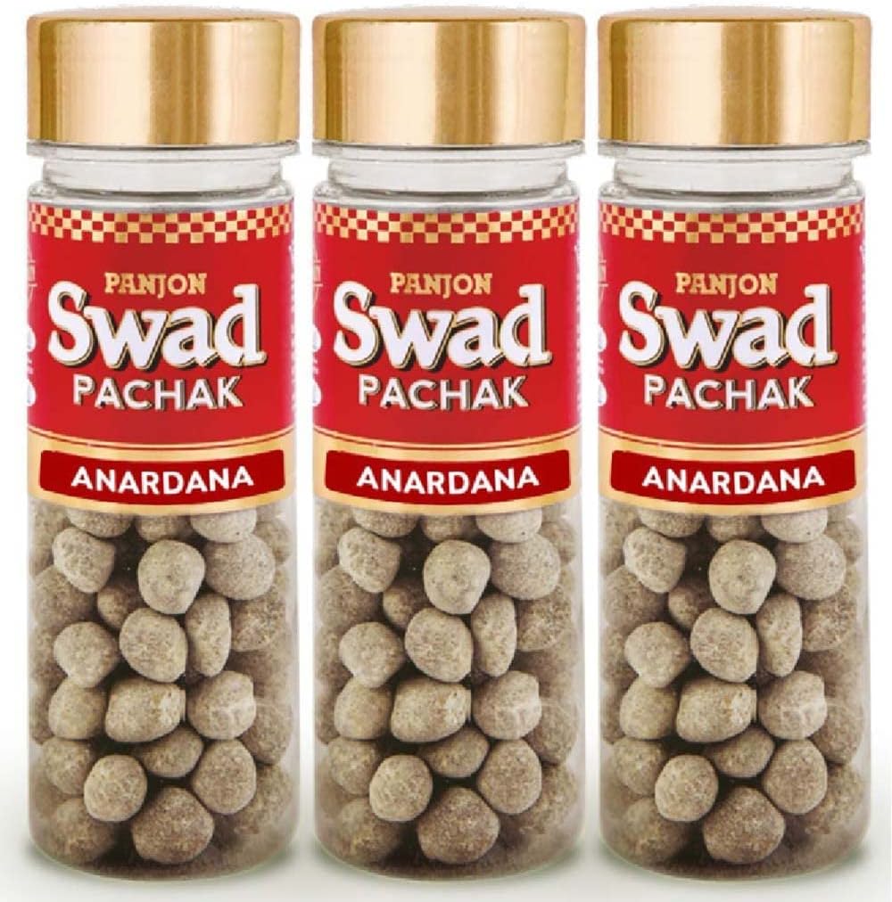 Panjon Swad Shahi Anardana Goli Pachak [Digestive Mukhwas Mouthfreshner Gift] 3 Bottles, 390g