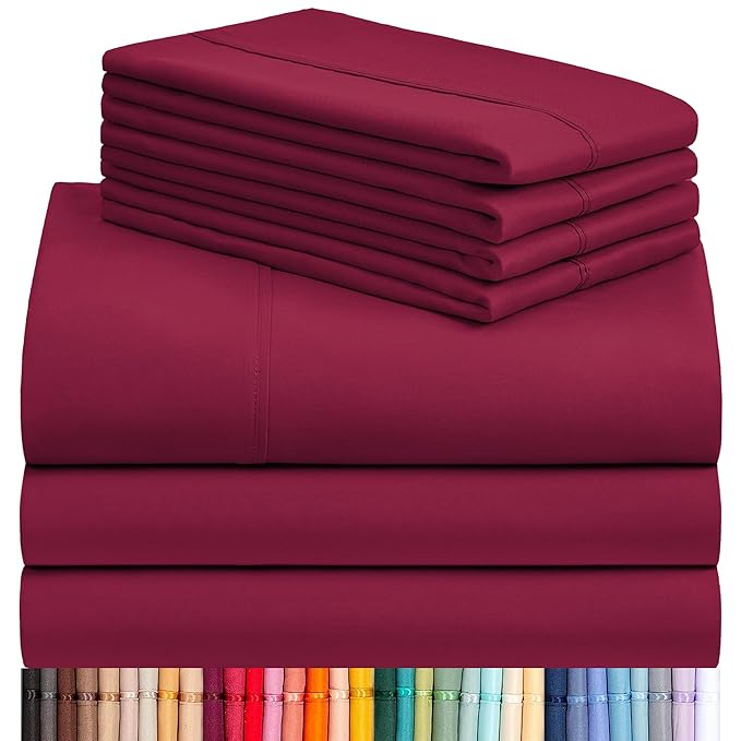 LuxClub 7 PC Sheet Set Bamboo Sheets Deep Pockets 18