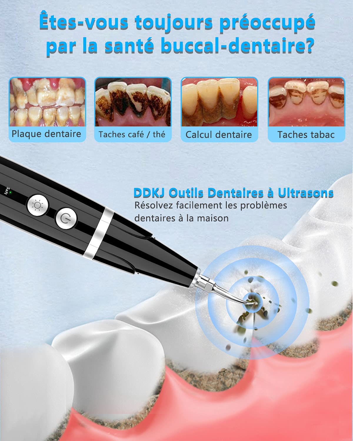 Kit de Nettoyage Dentaire | Brosse à Dents Électrique avec Hydropulseur | Pour Hygiène Buccale et Haleine Fraîche | Accessoires Inclus