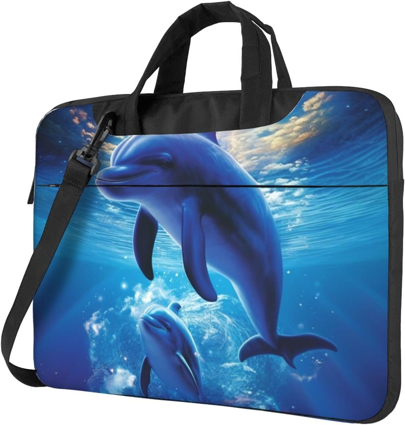 Cute Dolphins Laptop Bag for Women Computer Bag Shoulder Laptop Sleeve Business Work Briefcase