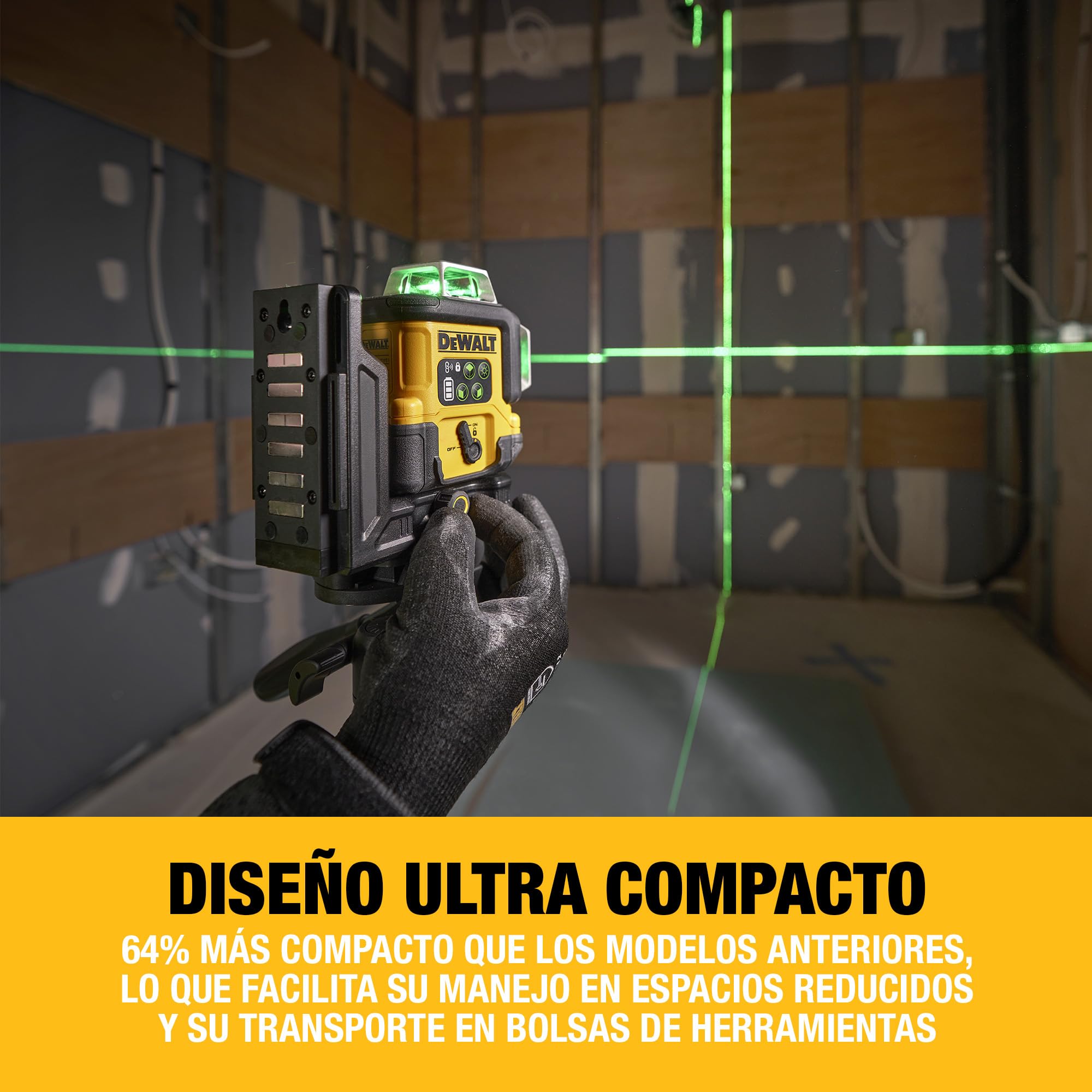 DEWALT, Láser de línea verde 3x360° recargable por USB en estuche, DCLE14361GB-XJ