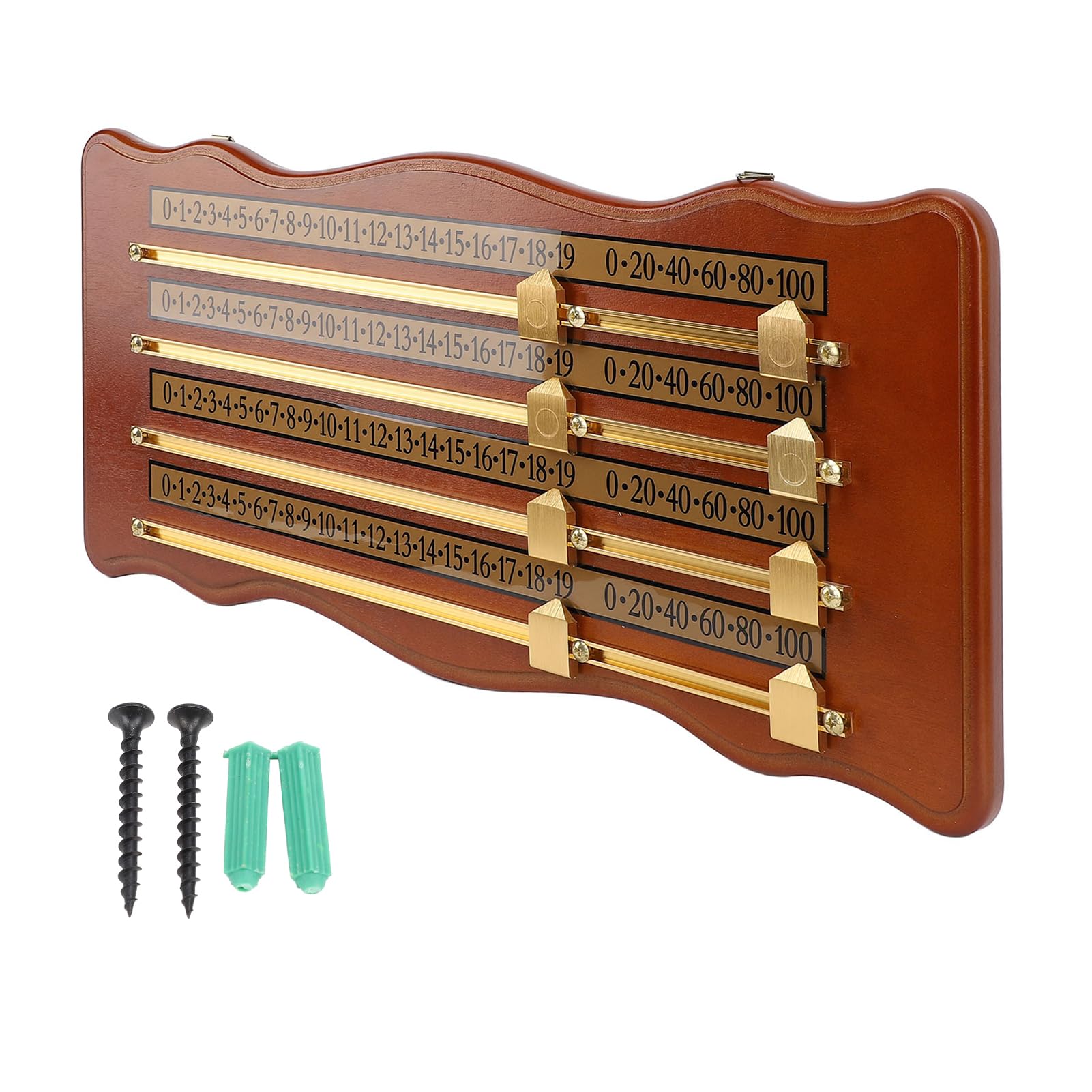 HERCHR Snooker Scoreboard, Tabellone Segnapunti a 4 Piste in Legno ad Alta Densità per Biliardo Accessori per Club per Giochi di Biliardo, 8 Ball/9 Ball Multi-Game Compatibility