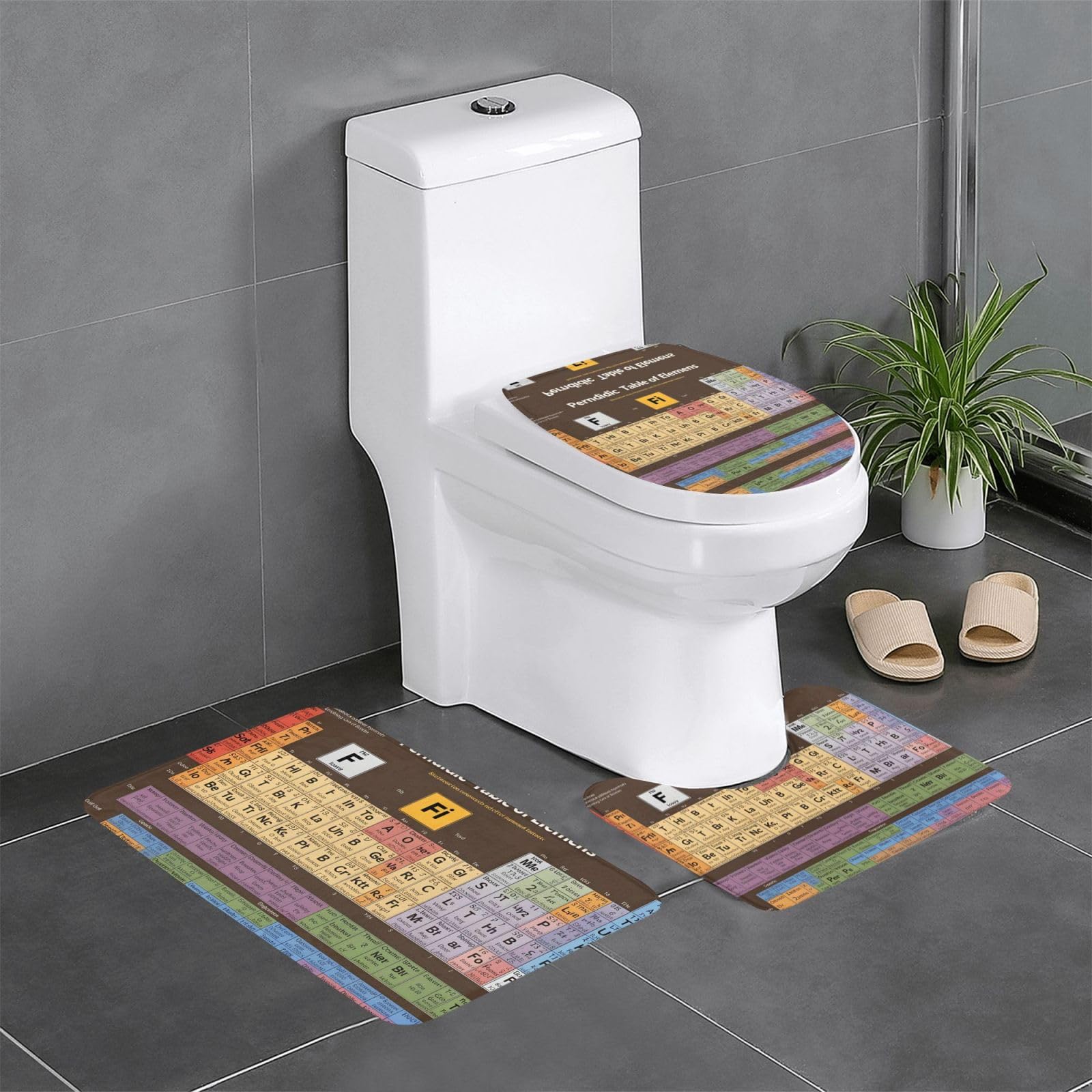 Tapis de salle de bain antidérapant lot de 3 tapis de contour et ovale