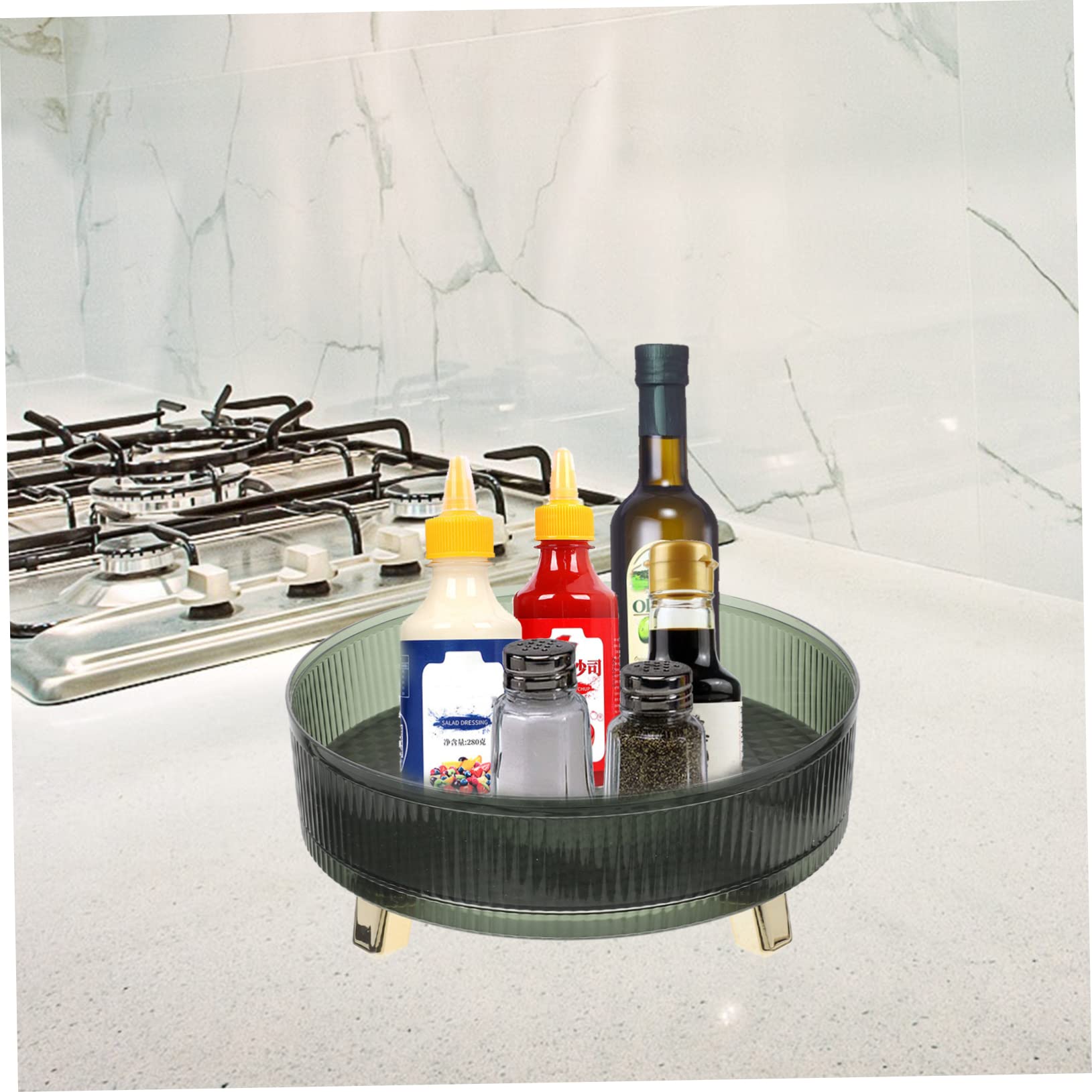 Organizer Rotante Rotondo in Pet e Abs Verde 360 Gradi