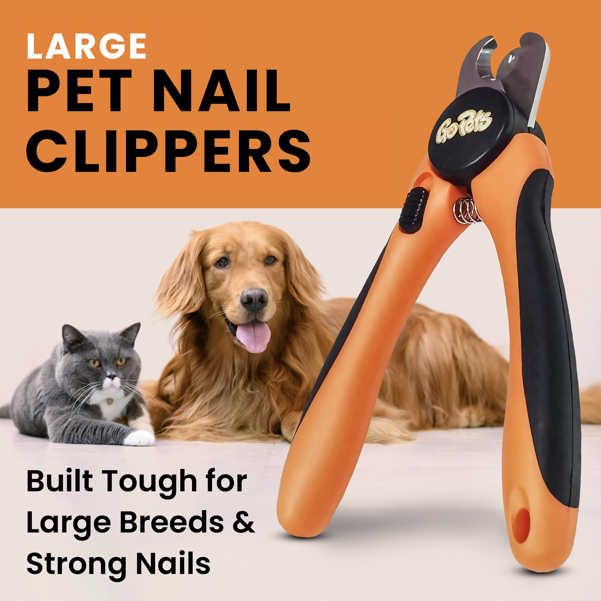 GoPets Cortauñas para Mascotas Grande Naranja