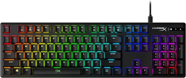HyperX Alloy Origins Mechanical Gaming Keyboard SoftwareControlled Light & Macro Customization Compact Form Factor Linear Switch HyperX Red RGB LED Backlit US QWERTY