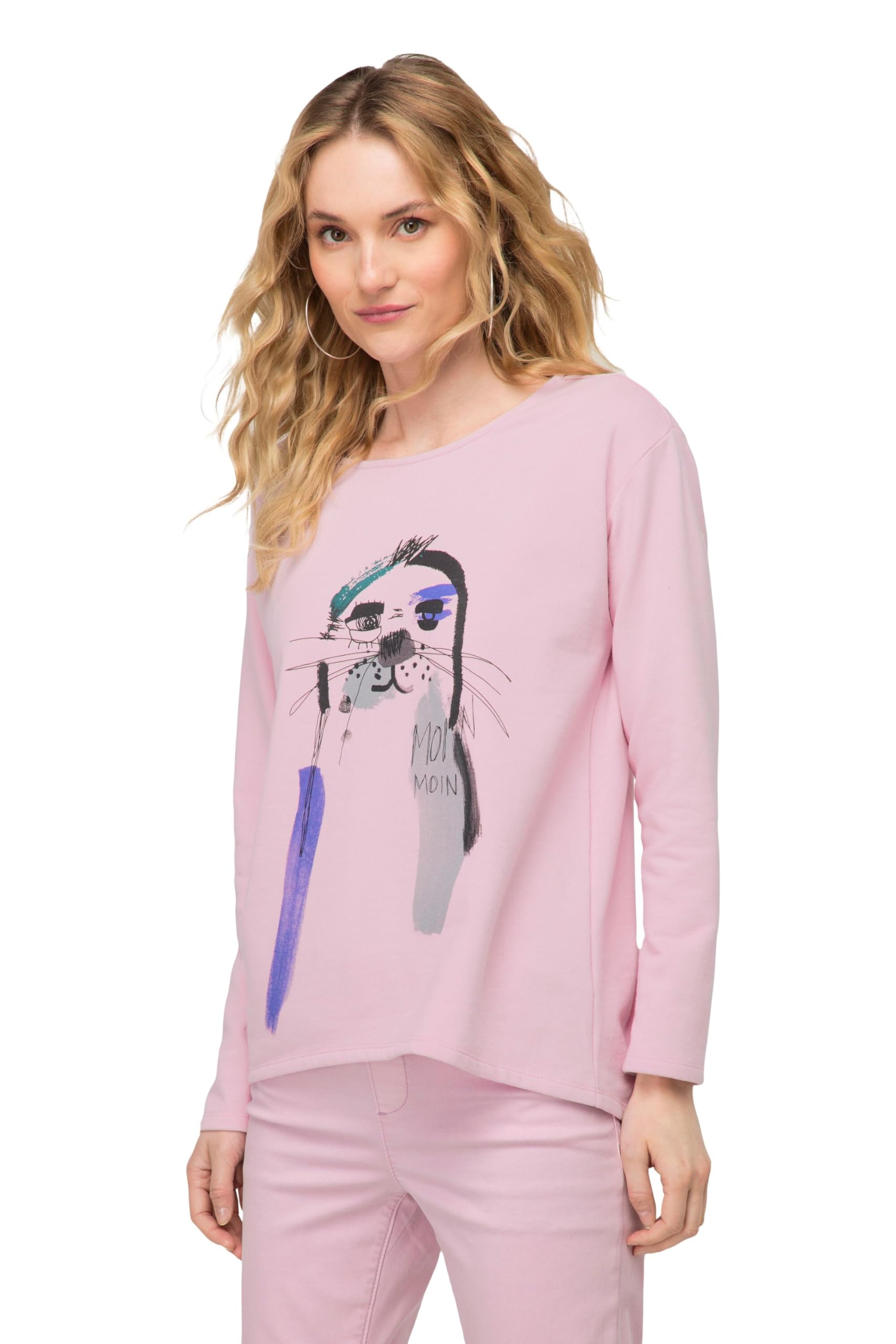 Laurasøn Sweatshirt, Oversized, Robben Print, Rundhals, Langarm 819484