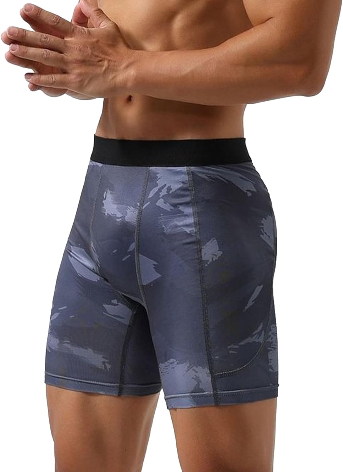 Men's Skinny Compression Shorts Butt Lift Fitness Athletic Running Camo Shorts Performance Baselayer Underwear