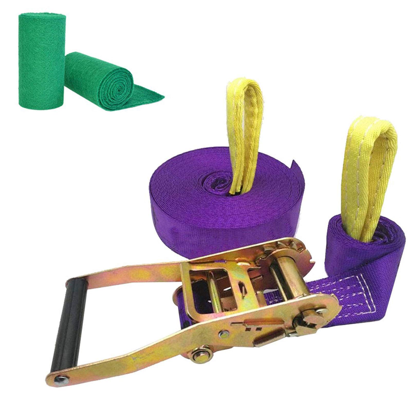 Tragbares Slackline-Set für Erwachsene und Kinder, einfach zu installieren, 30 m, violett, mit Baumschutz, 5 cm Bandbreite, Outdoor-Fitness-Balanceseil