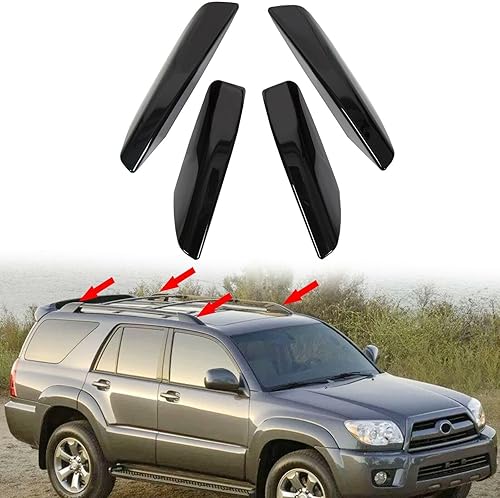Miniatura 4 de Muztaga 4 piezas de cubierta de extremo de riel de techo de repuesto compatible con Toyota 2003-2009 4Runner 4 puertas