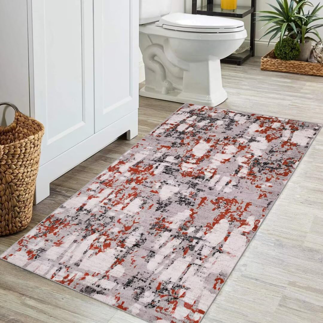 Tapijtloper voor gang, lang, antislip, wasbaar, keukenloper, 60 x 360 cm, laagpolig, slaapkamer, tapijt, entreemat, vuilvangmat, keukenloper, tapijt voor gang, woonkamer, grijs