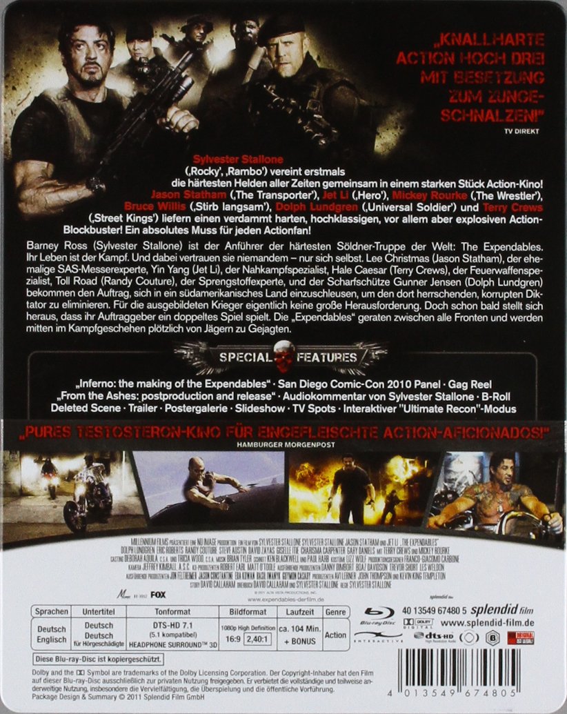 The Expendables (Limited Special Edition, Steelbook) [Blu-ray]