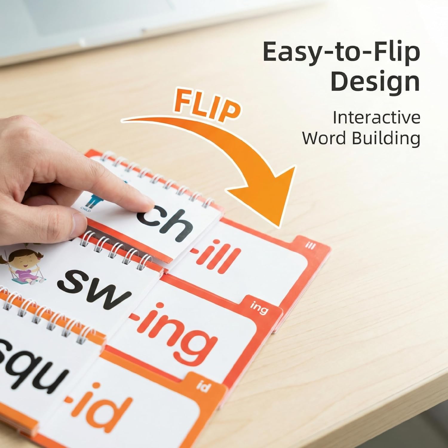 40 Read and Rhyme Flip Books,Phonics Word Family Build Book Learn to Read Phonics Flash Cards,Educational Flash Cards Set for Kids, ABC Letter Sounds and Word Families Vocabulary Learning Cards